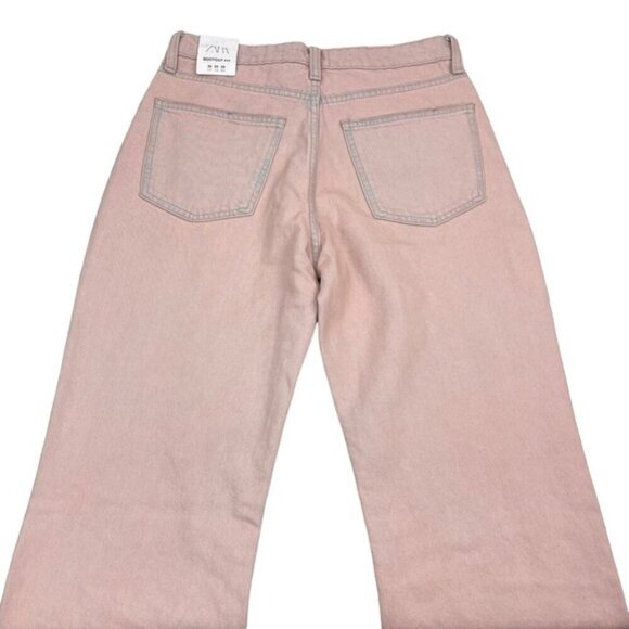 NWT ZARA Mid Rise Full Length Bootcut Jean Sz 4 Raw Destroyed Hem - Picture 9 of 10